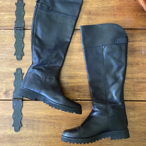 Franco Sarto Cosmina Tall Riding Boot Black Leather Sz 7.5 - Picture 2 of 7